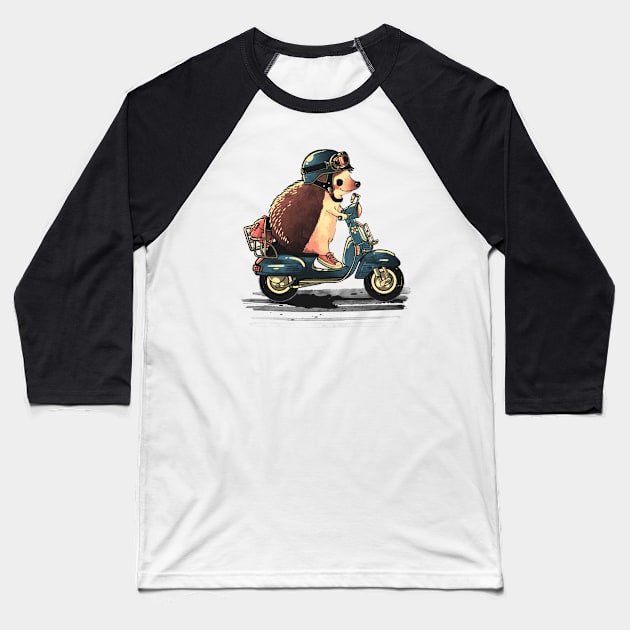 scooter hedgehog Baseball T-Shirt by NemiMakeit